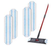 4 PCS Microfibre Mop Cloths Mop Pads Replacement for Vileda H2PrO and for O-Cedar H2PrO flat mop Spare Parts, Washable and Reusable Mop Pads on Wood Floors, Vinyl, Tile, Baseboards, Walls