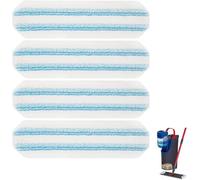 4 PCS Microfibre Mop Cloths Mop Pads Replacement for Vileda H2PrO and for O-Cedar H2PrO flat mop Spare Parts, Washable and Reusable Mop Pads on Wood Floors, Vinyl, Tile, Baseboards, Walls