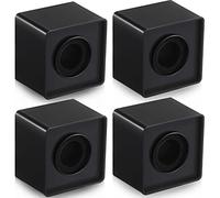 4 Pcs Microphone Flag Station Portable Square Cube Shaped Mic Flags ABS Foam Microphone Flag Microphone Accessories for Interview KTV Reporter Host (Black)