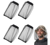 4 Pcs Midge Head Net Nylon Mosquito Head Protecting Net Midge Net Head Cover Fly Insects Bugs Preventing Cover for Outdoor Hiking Camping Fishing Climbing Walking Black