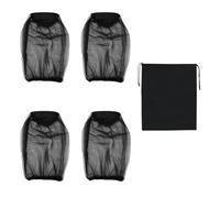 4 Pcs Midge Head Net with Drawstring Bag, Nylon Mosquito Head Protecting Net Midge Net Head Cover Fly Insects Bugs Preventing Cover for Outdoor Hiking Camping Fishing Climbing Walking Black