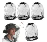 4 Pcs midge net, Mosquito Head Protecting Net, Fine Mesh Insect Netting, midge head net Fine Mesh Insect Netting for Outdoor Hiking Camping Climbing and Walking mosquito hats with netting