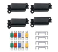 4 PCS Midi Fuse Holders Kit, 10 PCS Mega Fuses 32V 30A-100A Inline Set | High Current Fuse Holder Set, Reliable Inline Protection, Vehicle Electrical Accessories for Cars Trucks Caravans Boats