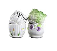 4 PCS Mini Ceramic Succulent plant Pots Vase Cactus Plant Pots Flower Pots Container Planter with Hole A06