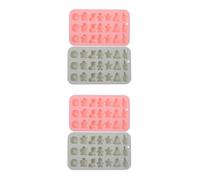 4 Pcs Mini Christmas Silicone Baking Mold with 21 Cavity 3D Designs