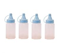 4 Pcs Mini Condiment Bottle, 30ml Salad Dressing Bottle, Sauce And Ketchup Bottles, Plastic Dressing Dispenser Containers for Kitchen Cooking (Blue)