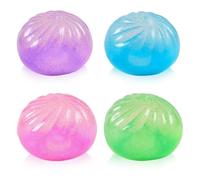 4 PCS mini Dumpling Squishy,Mystery Dumplings Squishy Collection, Soft Mini Crystal Buns Decorative Accessories, Slow Rebound Ornaments for Desktop Decor, Mood Relief Desk Decor for Adults