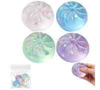 4 PCS Mini Dumpling Squishy Set, Soft Slow-Rise Mini Dumpling Pieces with Solid & Glitter Styles, Portable Daily Leisure Companion for Office Break, Study Time and Daily Relaxation