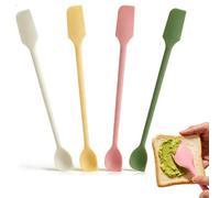 4 Pcs Mini Silicone Spatula, Small Spatulas for Cooking, Jar Scraper,Long Handle Skinny Silicone Jar Spatula, Double-Headed Small Rubber Spatulas for Scraping and Scooping Mixing (4 Colors)