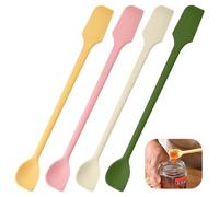 4 Pcs Mini Silicone Spatulas, Multifunctional Small Scrapers for Kitchen, Cosmetics & Jars, Reusable Stirrer for Jam, Lotion, Narrow & Thin Bottles, Colorful