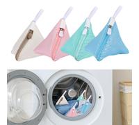 4 PCS Mini Triangle Wash Bags 12x12 CM,Small Laundry Bag with Hanging Loop,Portable Travel Small Mesh laundry Bags for Dirty Clothes Bag, Socks,Underwear (4 Colors)