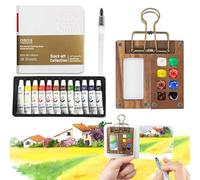 4 Pcs Mini Watercolour Paint Set Travel, Lid Foldable Portable Palette