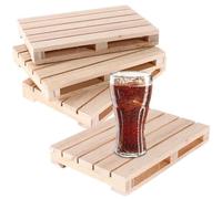4 Pcs Mini Wood Pallet Coasters for Beverages, Hot and Cold Drinks, Small Pallet Coasters Cup Mat for Hot Cold Drink Wine Beer Table Protection