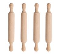 4 Pcs Mini, Wooden Rolling Pin for Non-Stick with 2 Rollers Handle, Rolling Pin for Baking for Kids, Cookie Pastry Pie Crust Craft, Ideal Rolling Pins for Home Kitchen Baking