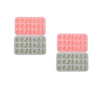 4 Pcs Miniature Christmas Baking Moulds 21 Cavity Silicone 3D