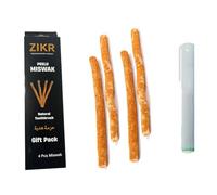 4 Pcs Miswak Sticks with 1 Holder for Cleaning Teeth - Vacuum Sealed Natural Flavored Tooth Brush - Traditional Chew Sticks for Teeth Whitening, Oral Health & Fresh Breath || Pack of 5