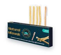 4 Pcs Miswak Sticks with Holder - Vacuum Sealed Natural Chewing Miswak Sticks for Teeth - Natural Flavored Toothbrush for Teeth Whitening, Oral Health, and Fresh Breath || Pack of 4