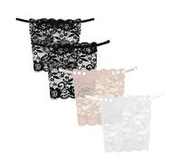4 PCS Modesty Panels for Low Cut Tops Lace Insert Silky Lace Inserts Camisole Bra Insert for Women Vests Clip-On Mock Camisole Bra Insert Modesty Panel Vest Women's Camisoles Black