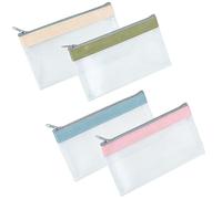4 Pcs Money Bags with Zipper, Clear Cash Envelopes for Budgeting, Durable Coin Purse and Receipt Organiser, Transparent Money Pouches for Saving Cash, Cheques and Travel Essentials (4)