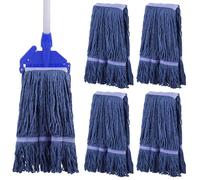 4 Pcs Mop Head Replacements, Cotton Loop-end String Mop Head Refills, Hospital Hotel Mop Refills, Wet and Dry Cleaning, Ideal for Commercial & Industrial Use