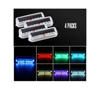 (4 pcs) Motorcycle Solar Warning Strobe Light Electric Anti-Collision Free Wiring