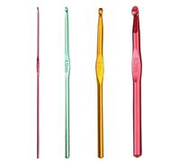 4 Pcs Multicolor Aluminum Crochet Hooks, High Quality Knitting Needles with Ergonomic Handle, Crochet Hook Set for Beginners or Professionals, Sister Gift