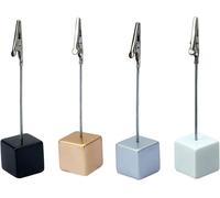 4 Pcs Multicolour Memo Clip Holders Stand with Alligator Clasp Pictures Card Paper Note Clip for Home Office Use, Picture and Note Stand,Office Memo Holders 2.5x2.5x11.7cm