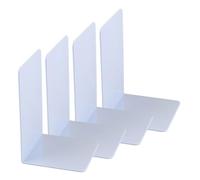 4 Pcs Multifunctional Acrylic Book Stoppers Practical Holders Shelf Decorative Bookends L-Shape End Holders Decorative Stoppers For Office Home