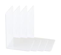 4 Pcs Multifunctional Acrylic Book Stoppers Practical Holders Shelf Decorative Bookends L-Shape L-shape Holders Acrylic Stoppers Decorative