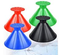 4 Pcs Multifunctional Car Ice & Snow Scraper Set, 2-in-1 Refueling & Deicing Tool, Portable Windshield Snow Remover Wiper, Universal for Car, Bus, Truck, SUV (colorful)