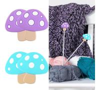 4 Pcs Mushroom Stitch Stoppers Knitting Needle Point Protectors Cute Silicone Knitting Needles Knitting Accessories for Beginners Knitting Craft DIY Quilting Art (Purple,Blue)