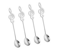 4 Pcs Musical Note Coffee Teaspoons - Stainless Steel Music Spoons for Coffee Tea Dessert Ice