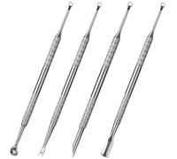4 PCS Nail Cuticle Pushers Stainless Steel Cuticle Trimmer Nail Tools Scraper Dead Skin Remover Loop Cuticle Pusher 2 in 1 Nail Cuticle Pusher Non Slip Double Ended Nail Cuticle Trimmer