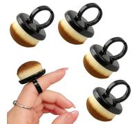 4 Pcs Nail Dust Brush, Soft Bristle Nail Brushes for Cleaning Nails Ring Style, Nails Supplies for Manicure Fingertip Cleaning Home Salon (Black)