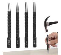 4 Pcs Nail Punch Set,Center Punch Metal Automatic Centre Tool Setter Positioning Single Hole Puncher Loaded Nails Accurate Replacement Heavy Duty for Wood Aluminum Brass Paper Punches Tools
