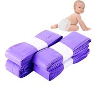 4 PCS Nappy Bin Refills Diaper Trash Bags Odor Control Nappy Bin Light Purple Nappy Bin Refills 4.5M Diaper Odor Proof Leak Proof Sustainable Travel Garbage Bag