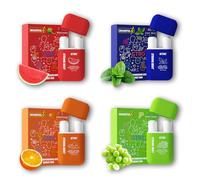 4 Pcs Nasal Inhaler Stick, Natural Refreshing Nasal Stick, Double Hole with Essential Oils, Aromatherapy Nose Inhaler for Focus, Refresh, Breathe Easy (Fruit Burst)