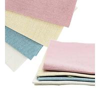 4 Pcs Natural Embroidery Fabric Linen Cotton Cross Stitch Fabric, 50x50cm, 4 Colors, for Making Garment Craft Needle Embroidery and DIY Decoration