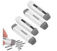 4 Pcs Natural Frosted Eraser for Ink and Pencil, Double Head Fountain Erasers Sand Rubbers Erasers for Gel Pen, Ball-Point Pens, Deleted Pencil Ink