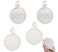 4 PCS Natural Loofah Exfoliating Face Pads, Facial Shower Loofa Face Exfoliator Pad, Body Loofah Dead Skin Blackheads Cleansing Exfoliating Face Sponge for Women and Men Bath Shower