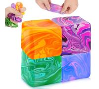 4 PCS Needoh-Nice Cube, Ice Cube Squishy Stress Balls for Adults, Sugar Ball Fidget Cube, Sensory Ice Cube Fidget Toy, Fidget Balls Sensory Anxiety Relief Item Squeeze Toys for Kids Adults（Small）