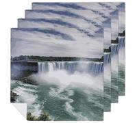 4 PCS Niagara Falls Cloth Napkins 18.7"x18.7"- Single-Sided Print, Soft & Reusable Napkins for Elegant Dining, Wedding, Party, Restaurant Decor