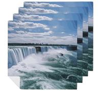 4 PCS Niagara Falls Cloth Napkins 18.7"x18.7"- Single-Sided Print, Soft & Reusable Napkins for Elegant Dining, Wedding, Party, Restaurant Decor