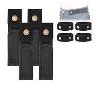 4 PCS No Buckle Belts for Men & Women,Adjustable Tactical Metal Hook Elastic Buckleless Belt Magic Tape Work Belt for Work, Business, Travel, Jeans, Black and Coffee, Fit 2 loop distance 6"-8"