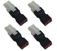 4 Pcs No Wires Big Tamiya Style Male Female Plug Connector to Deans T Style Male Female Plug Connector Conversion Adapter for RC Drone Lipo Battery Charger ESC (T female to Tamiya male plug)