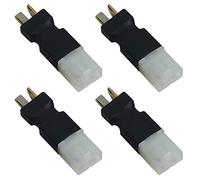4 Pcs No Wires Big Tamiya Style to Deans T Style Plug Female Male Adapter Wireless Connector for RC Drone Lipo Battery Charger ESC (T male to Tamiya female plug)