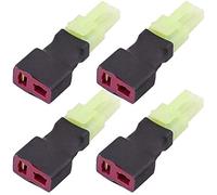 4 Pcs No Wires Mini Tamiya Style Female Male Plug to Deans T Style Plug Female Male Adapter Wireless Connector for RC Drone Lipo Battery Charger ESC (mini tamiya male to T female)