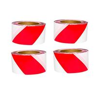 4 Pcs Non-Adhesive Barrier Tape - Red and White | 3" (75mm) x 500 Meter Warning Tape Roll for Cordoning Off Areas | Hazard Tape Red and White for Warning, Making Boundaries, Caution Tape