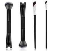 4 Pcs Nose Brush Set, 2 in 1 Nose Contouring Brush Supplies for Highlight Blush Contouring, Novel Appearance Design Suitable for Liquid Foundation BB Cream Concealer