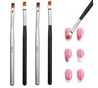 4 PCS Oblique Head French Tip Nail Brush Professional French Manicure Brush Plastic Handle Half Moon Shaped French Tip Drawing Pen Nail Design Tool for DIY UV Gel Acrylic Paint Draw Nail Art
